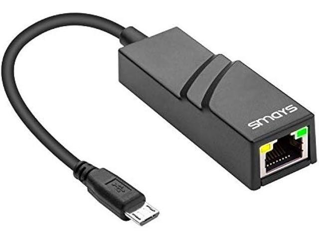 OTG Micro USB Ethernet Adapter for Linux Raspberry Pi Zero W, Windows 10 Tablet (Lenovo Miix 2 8), Android Samsung Galaxy Tab Pro 10.1 - RJ45.