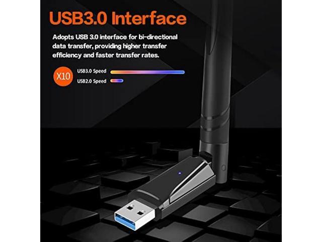 WiFi USB,PC WiFi Adapter,WiFi Dongle for PC,2.4GHz/5GHz,1300Mbps USB 3.0,High Gain Dual Band 5dBi Antenna, Support Windows 11/10/8.1/8/7/XP, Mac OS...
