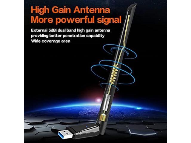 WiFi USB,PC WiFi Adapter,WiFi Dongle for PC,2.4GHz/5GHz,1300Mbps USB 3.0,High Gain Dual Band 5dBi Antenna, Support Windows 11/10/8.1/8/7/XP, Mac OS...