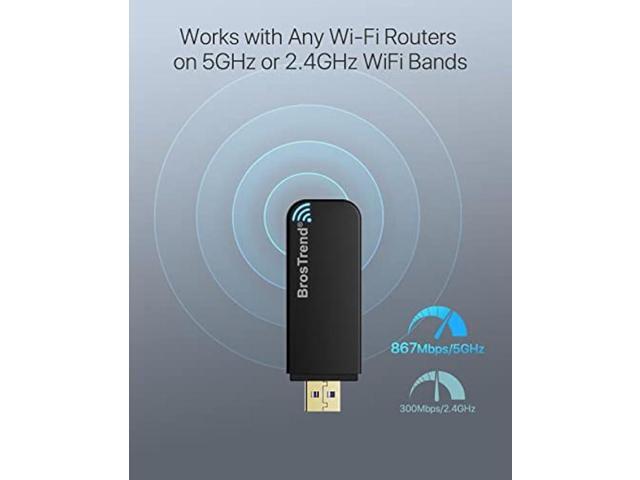 BrosTrend Linux USB WiFi Adapter 1200Mbps Supports Ubuntu, Mint, Kali, Debian, Kubuntu, Mate, Zorin, PureOS, Raspberry Pi 2+, Windows 11, USB3.0...