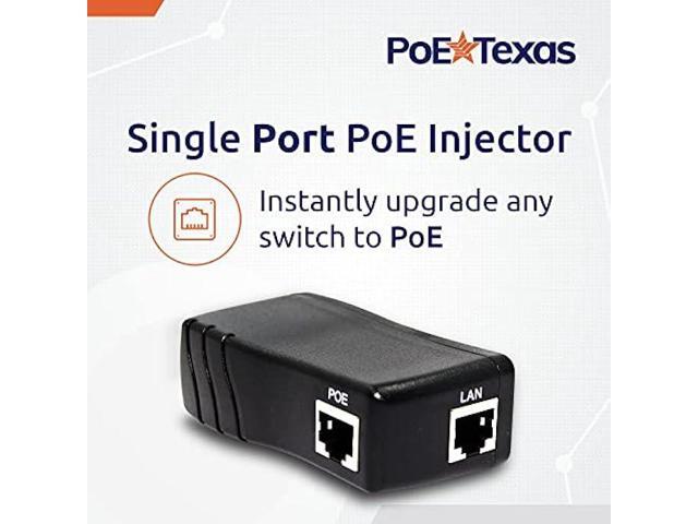 Poe Texas PoE Injector - Single Port Power Over Ethernet Passive PoE Adapter (UL Rated PoE Integrated Power)