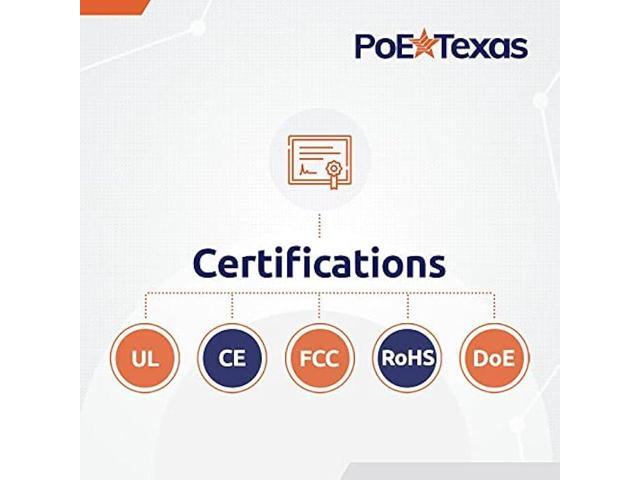 Poe Texas PoE Injector - Single Port Power Over Ethernet Passive PoE Adapter (UL Rated PoE Integrated Power)