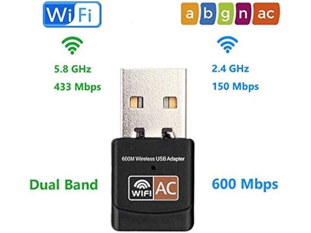 USB Wireless Adapter 600Mbps Realtek RTL8811CU Chipset Mini Type Dual Band 11AC WiFi Dongle IEEE 802.11 a b g n ac for Laptop Desktop IPTV USB 3.0...