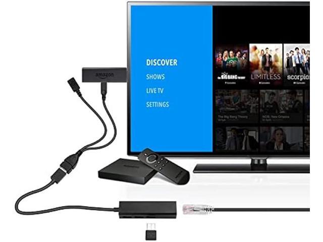 OTG Cable for TV Stick 4K Lite, Max, Cube, with Ethernet Adapter, USB HUB to Add Memory Storage and Bluetooth