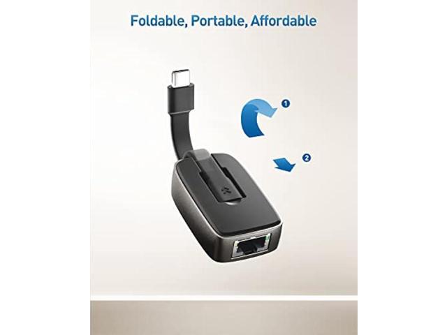 Cable Matters Portable USB C to Ethernet Adapter Gigabit, Foldable Ethernet to USB C, Thunderbolt to Ethernet Adapter - Thunderbolt 4, USB 4...