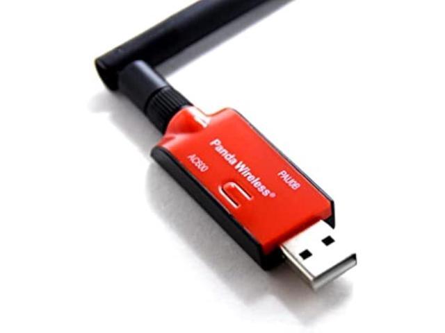 Panda Wireless PAU0B AC600 Dual Band (2.4GHz and 5GHz) Wireless N USB Adapter W/High Gain Antenna - Windows XP/Vista/7/8/8.1/10/11, Mint, Ubuntu,...