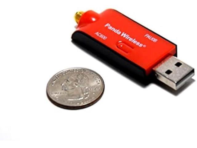 Panda Wireless PAU0B AC600 Dual Band (2.4GHz and 5GHz) Wireless N USB Adapter W/High Gain Antenna - Windows XP/Vista/7/8/8.1/10/11, Mint, Ubuntu,...