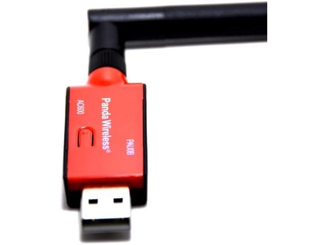 Panda Wireless PAU0B AC600 Dual Band (2.4GHz and 5GHz) Wireless N USB Adapter W/High Gain Antenna - Windows XP/Vista/7/8/8.1/10/11, Mint, Ubuntu,...