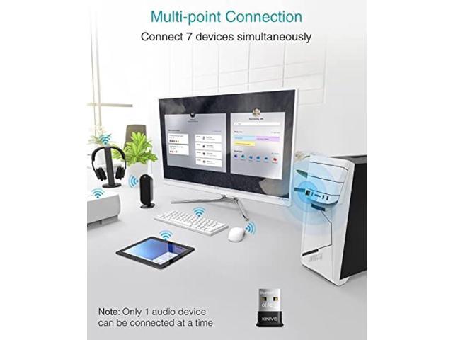 Kinivo USB Bluetooth Adapter for PC BTD500 (BT 5.0, Wireless Dongle Receiver for Windows 11/10/8.1/8, Raspberry Pi, Ubuntu) - Compatible with...