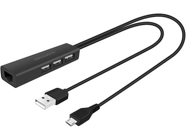 4 in 1 Ethernet Adapter and 3 Ports USB OTG Hub for Fire TV Stick 4K/Chromecast/Google Home Mini/Raspberry Pi Zero and Other Streaming TV...