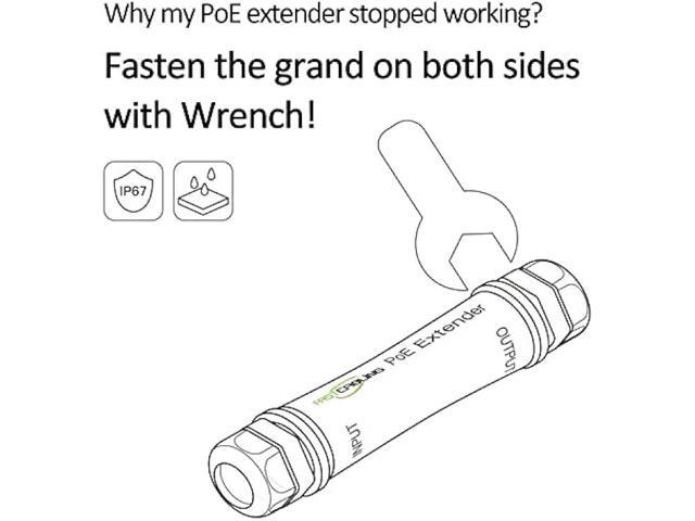 FASTCALBING Waterproof Direct Burial PoE Extender for IP Camera, Ethernet Extension Breaking 100m Distance Limit, IEEE 802.3af/at/bt, PoE+, Plug...