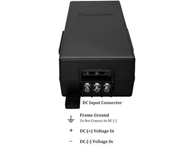 EverStar iPoE-24W24DW 100Mbps 9-36V DC in 24V/1A 24W DC PoE Out DC-DC Converter + Passive Mode B Solar PoE Injector for airCube...
