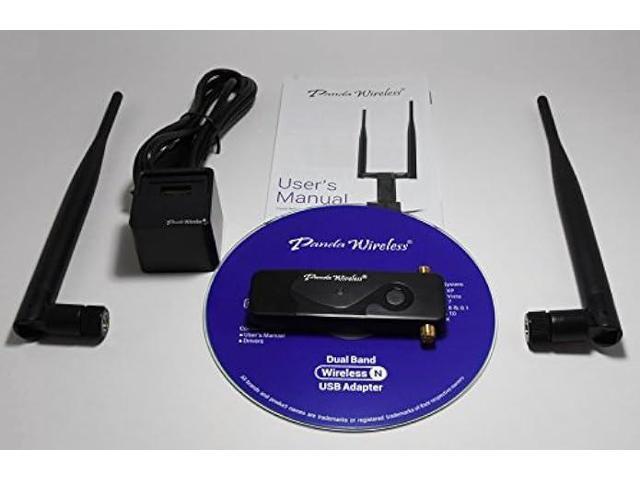 Panda Wireless PAU09 N600 Dual Band (2.4GHz and 5GHz) Wireless N USB Adapter W/Dual 5dBi Antennas - Windows XP/Vista/7/8/8.1/10/11, Mint, Ubuntu,...