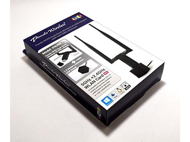 Panda Wireless PAU09 N600 Dual Band (2.4GHz and 5GHz) Wireless N USB Adapter W/Dual 5dBi Antennas - Windows XP/Vista/7/8/8.1/10/11, Mint, Ubuntu,...