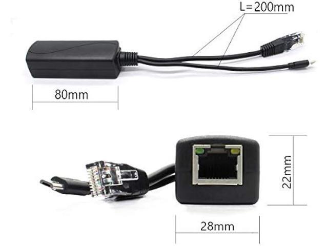 ANVISION 4-Pack 5V PoE Splitter, 48V to 5V 2.4A Adapter with Micro USB Plug, IEEE 802.3af Compliant, for IP Camera, Tablets, Dropcam or Raspberry...