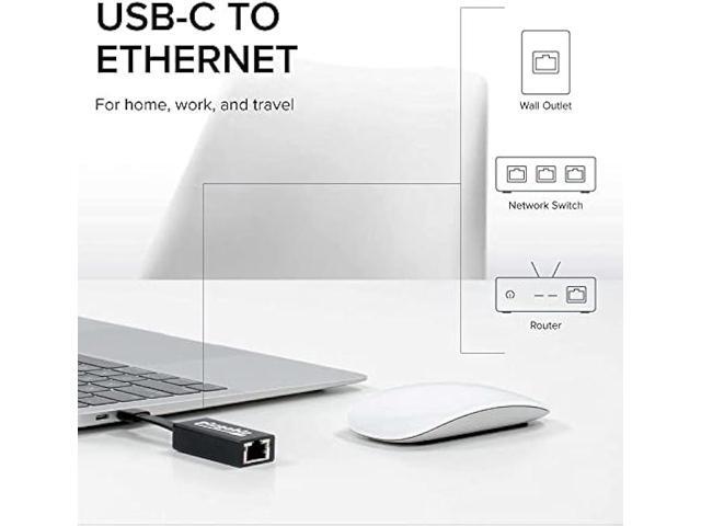 Plugable USB C to Ethernet Adapter, Driverless Fast and Reliable Gigabit Speed, Thunderbolt 3 to Ethernet Adapter Compatible with MacBook Pro,...