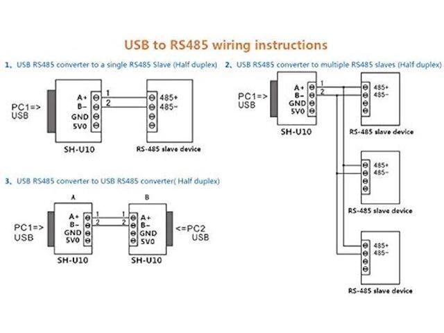 DSD TECH SH-U10 USB to RS485 Converter with CP2102 Chip Compatible with Windows 7,8,10,Linux,Mac OS