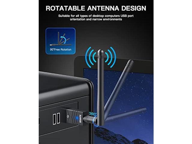 ZEXMTE Long Range USB Bluetooth Adapter for PC 5.1 USB Bluetooth Dongle with High Gain Antenna,Class 1 Wireless Bluetooth Receiver 328FT /...