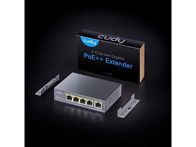 Cudy 4 Port Gigabit PoE Extender, 10/100/1000Mbps, 4 Channel PoE Repeater, PoE Amplifier, PoE Booster, Wall-Mount, Comply with IEEE 802.3bt,...