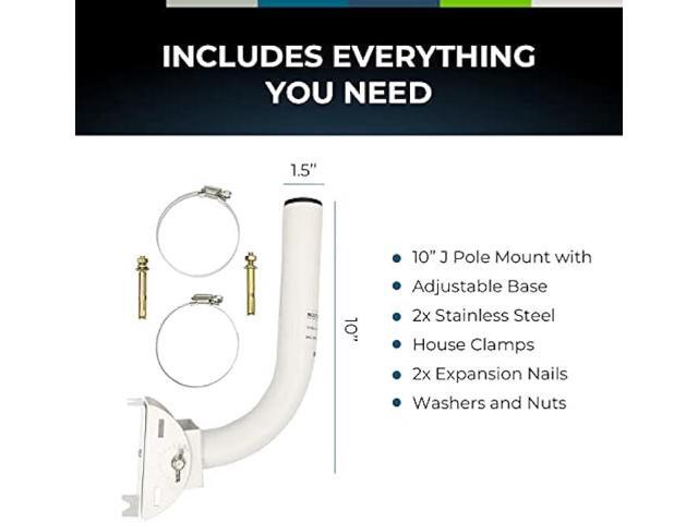 Bolton Technical 10 Inch J Pole Mount Accessory for Outside Antenna(Signal Booster Antenna, Yagi Antenna, Antenna Expansion kit, Dish, TV Antenna,...