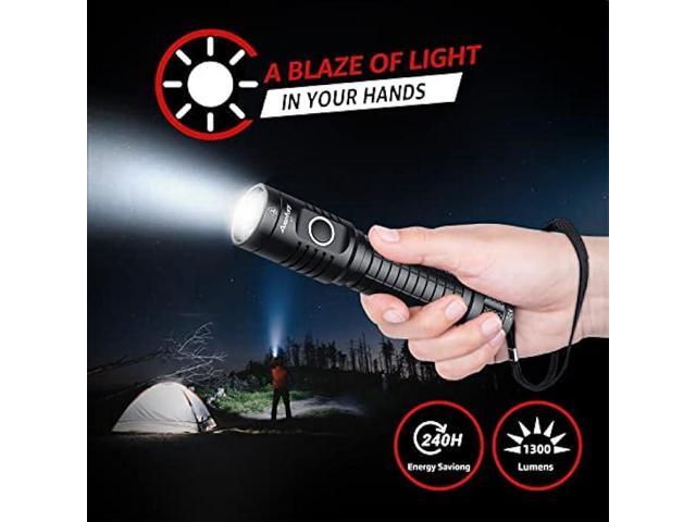 axefury Flashlight, Rechargeable Magnetic LED Flashlight High Powered 1300 Lumens,Tactical LED Light Torch COB Work Light,9 Modes,IP67 Outdoor Gear A7