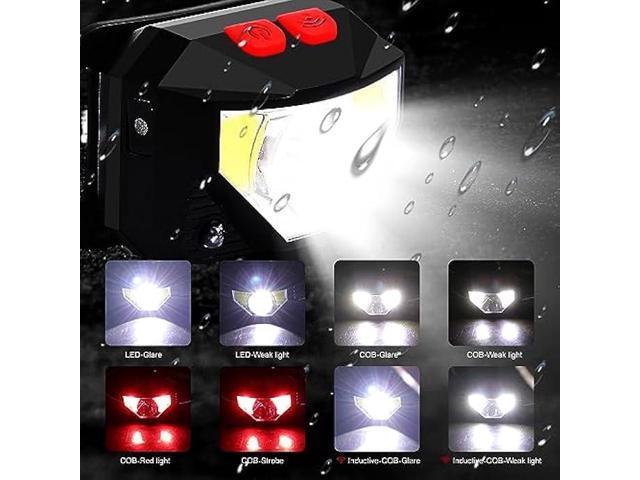 Headlamp Rechargeable 2 Pack, Bright LED Head Lamp Outdoor 1100 Lumen Headlight with White Red Light, Motion Sensor Waterproof 8 Modes Headlamps...