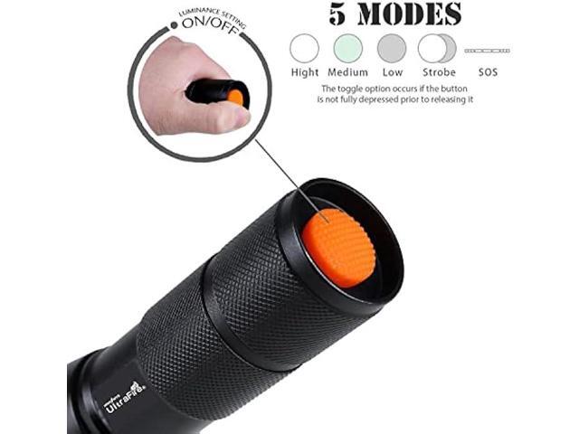 ULTRAFIRE A100 Tactical LED 18650 Flashlight,800 Lumen Hunting Handheld Flashlight Focusable 3 Colors Exchange Glass Lens (Generate RED or Green...