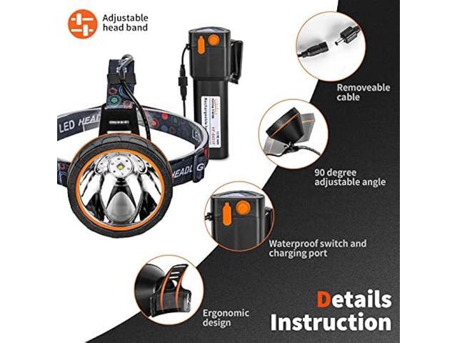 Hunting Friends LED Coon Huning Light High Lumen Headlight,Super Bright Rechargeable & Waterproof Head Lamp Searchlight for Hunting Fishing (White...