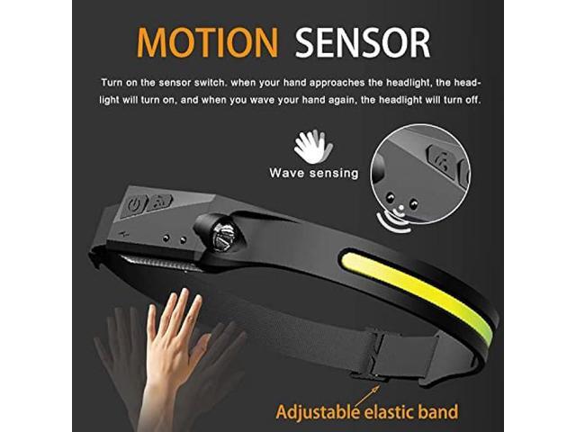 Delfi Strip Lamp Pro, 230° Wide Beam Led Everlyte Headlamp Flashlight with All Perspectives Induction, Headband Light, Motion Sensor,...