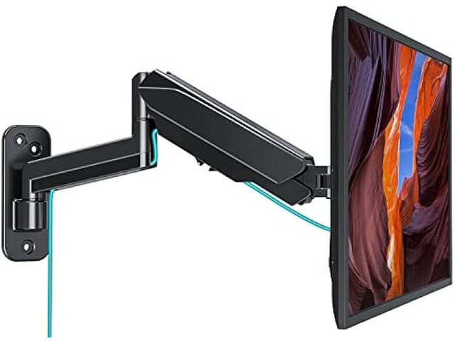 MOUNT PRO Single Monitor Wall Mount for 13 to 32 Inch Computer Screens, Gas Spring Arm Holds Up to 17.6lbs, Full Motion Adjustable,VESA Mount...