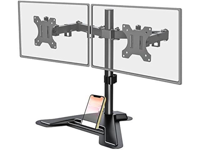 MOUNT PRO Dual Monitor Stand - Free Standing Full Motion Monitor Desk Mount Fits 2 Screens up to 27 inches,17.6lbs with Height Adjustable, Swivel,...