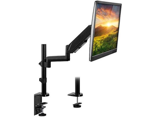 Mount-It! Single Monitor Arm Mount Desk Stand Full Motion Height Adjustable Articulating Gas Spring Arm Fits 19 21 24 27 29 30 32 Inch VESA...