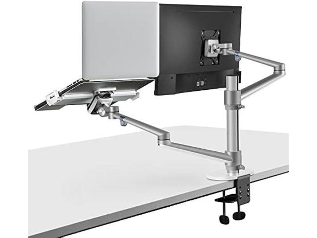 Viozon Monitor and Laptop Mount, 2-in-1 Adjustable Dual Arm Desk Mounts Single Desk Arm Stand/Holder for 17 to 32 Inch LCD Computer Screens, Extra...