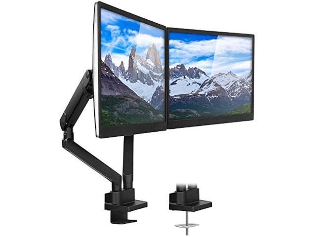 Mount-It! Dual Monitor Arm Mount Desk Stand Premium Quality Articulating Mechanical Spring Height Adjustable Fits Two 24 27 29 30 32 Inch...