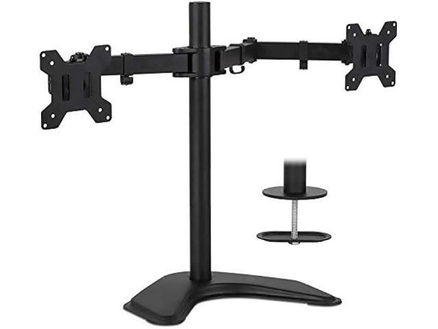 Mount-It! Dual Monitor Stand 2 Monitor Mount Fits 19 20 21.5 24 27 29 32 Inch Computer Screens Free Standing and Grommet Bases Two Heavy Duty...