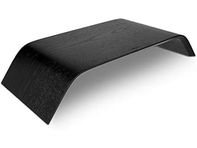kalibri Wood Monitor Stand Riser - Computer Desk Holder Desktop Dock Wooden Mount Display for PC TV Screen Notebook Laptop - Oak with Black Stain