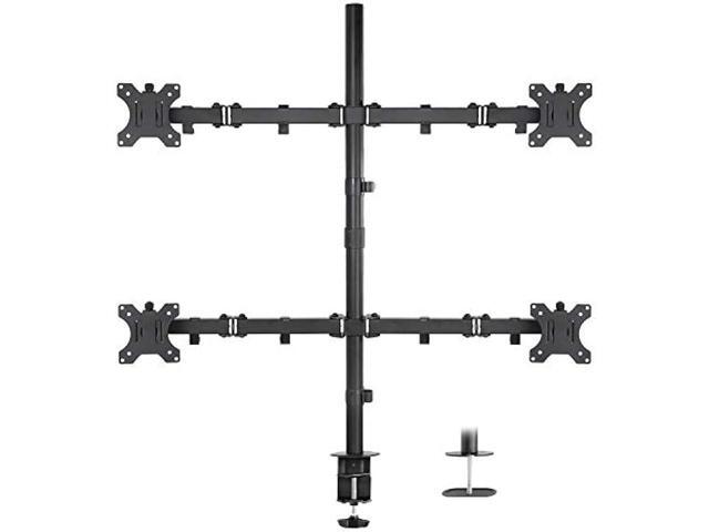 Mount-It! 4 Monitor Stand Quad Monitor Desk Mount Fits Four Computer Screens 19 21 24 27 29 30 32 Inches Heavy Duty Height Adjustable Arms ...