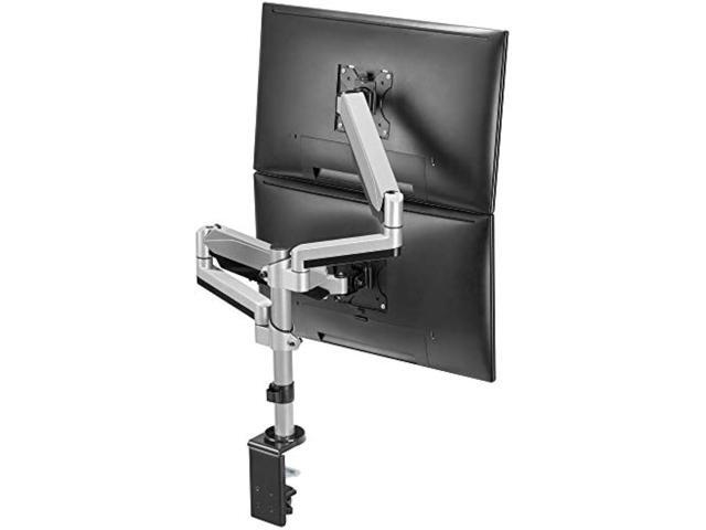 AVLT Dual 13-27 Stacked Monitor Arm Desk Mount fits Two Flat/Curved Monitor Full Motion Height Swivel Tilt Rotation Adjustable Monitor Arm -...