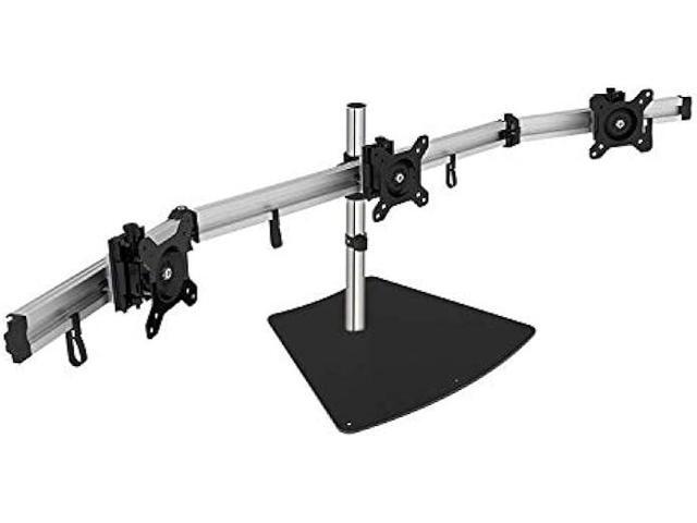 SIIG Premium Aluminum Triple Monitor Stand - Adjustable Height 3 Monitors 13 to 27 17.6 lbs Each VESA 75 and 100 Compatible Full Motion (CE-MT2111-S1)