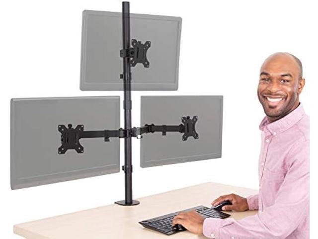 Stand Steady 3 Monitor Mount Desk Stand Clamp-On Height Adjustable Triple Monitor Stand Full Articulation VESA Mount Fits Most LCD/LED Monitors...