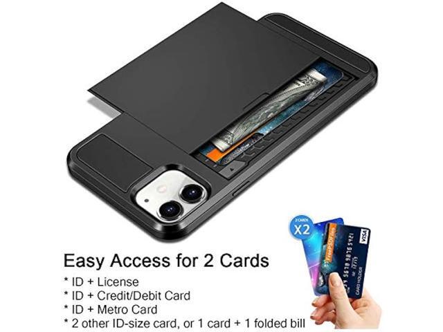 Vofolen Case for iPhone 11 Case Wallet Credit Card Holder ID Slot Sliding Door Hidden Pocket Anti-Scratch Dual Layer Hybrid Bumper Armor Protective...