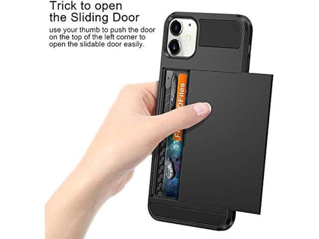Vofolen Case for iPhone 11 Case Wallet Credit Card Holder ID Slot Sliding Door Hidden Pocket Anti-Scratch Dual Layer Hybrid Bumper Armor Protective...