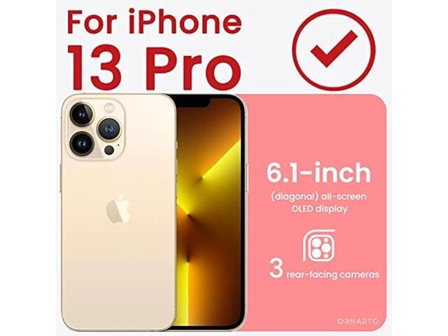 ORNARTO Compatible with iPhone 13 Pro Case 6.1, Slim Liquid Silicone 3 Layers Full Covered Soft Gel Rubber Case Cover 6.1 inch-Chalk Pink