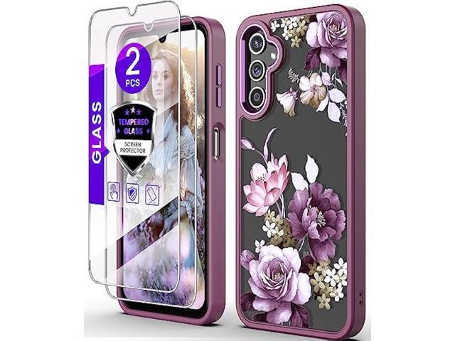 DagoRoo for Samsung Galaxy A14 5G Case with Tempered Glass Screen Protector [2 Pack],[Military Grade Protective] Slim Soft TPU & Hard PC,Girls...