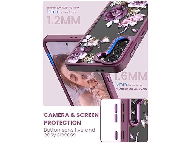 Dretal for Samsung Galaxy S21 5G Case Floral, Military Grade Drop Tested Hard Back & Soft Edge Slim Flower Women Girls Phone Protective Cover +...