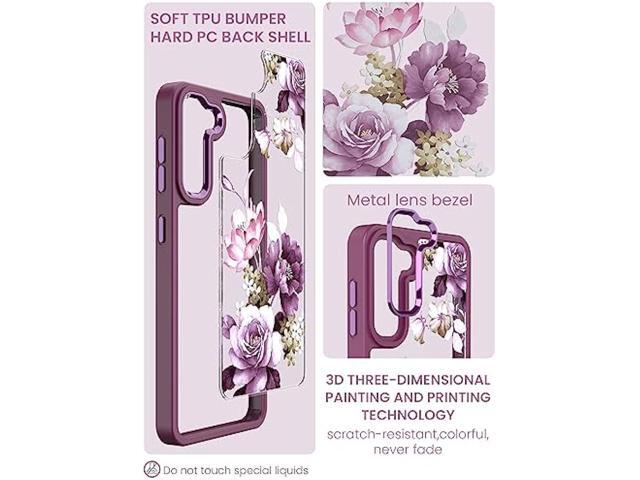 Dretal for Samsung Galaxy S21 5G Case Floral, Military Grade Drop Tested Hard Back & Soft Edge Slim Flower Women Girls Phone Protective Cover +...