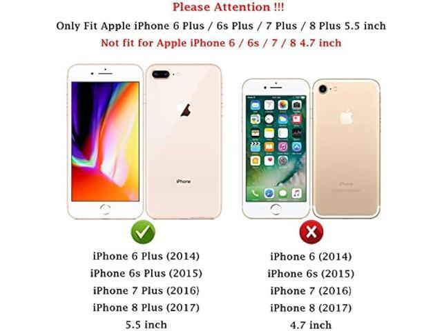 for iPhone 8 Plus / iPhone 7 Plus / iPhone 6 Plus Case with Camera Lens Cover HD Screen Protector, 15 ft Military Grade Drop Protection Magnetic...