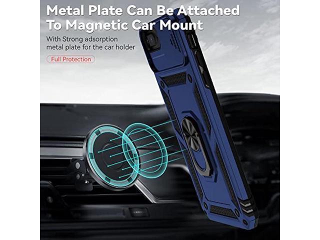 for iPhone 8 Plus / iPhone 7 Plus / iPhone 6 Plus Case with Camera Lens Cover HD Screen Protector, 15 ft Military Grade Drop Protection Magnetic...