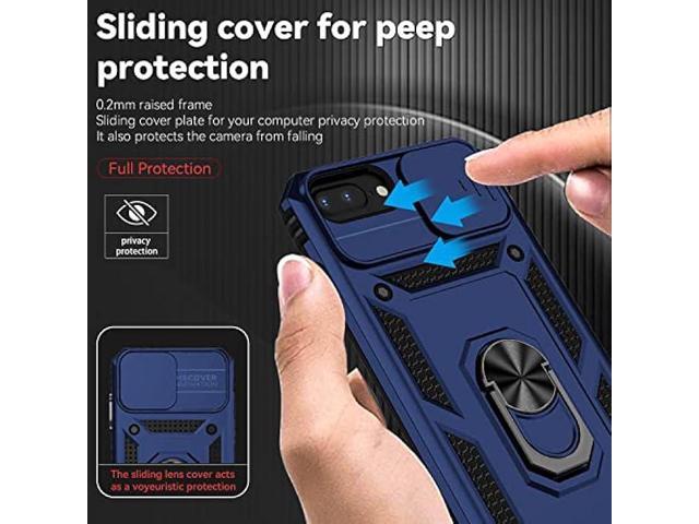 for iPhone 8 Plus / iPhone 7 Plus / iPhone 6 Plus Case with Camera Lens Cover HD Screen Protector, 15 ft Military Grade Drop Protection Magnetic...