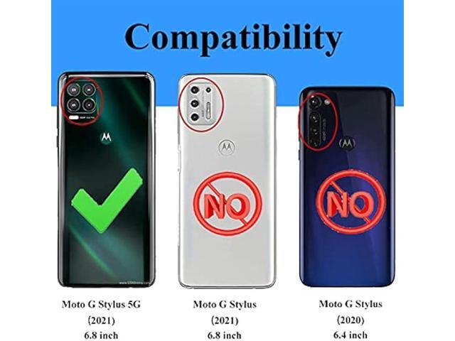 Androgate Compatible with Moto G Stylus 5G Case with HD Screen Protector, Military-Grade Ring Holder Stand Car Mount 16ft Drop Tested Protective...